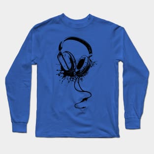 Black Headphone Long Sleeve T-Shirt